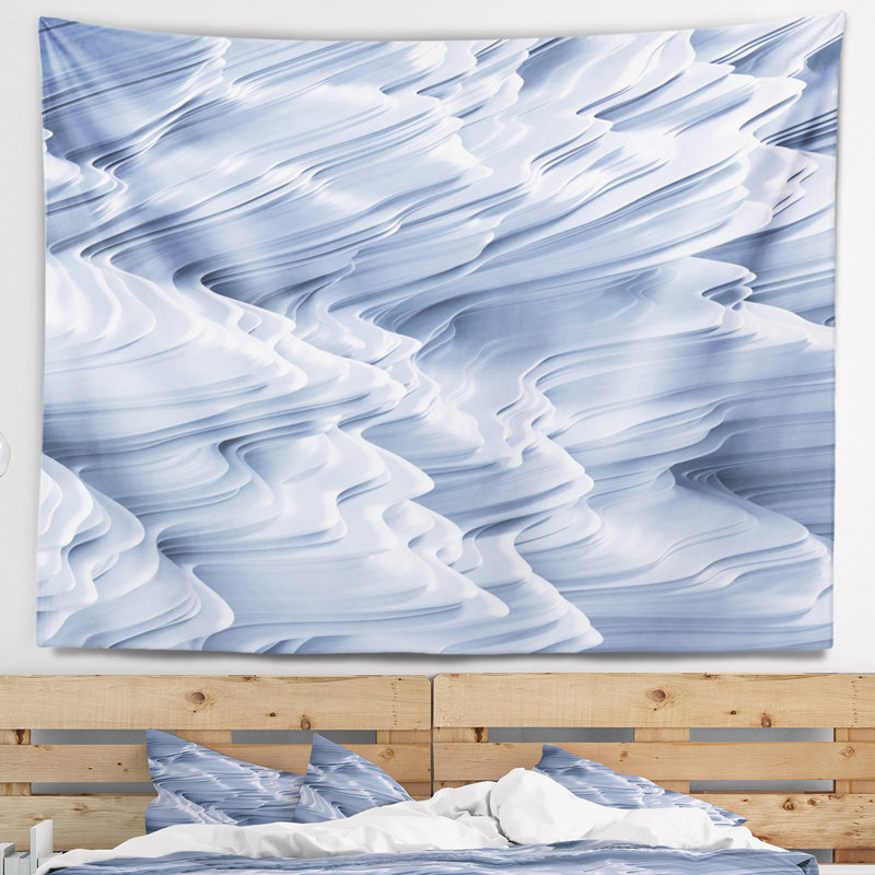 Tapisserie abstraite à texture 3D Snowy Hills, H 32 po x l 39 po