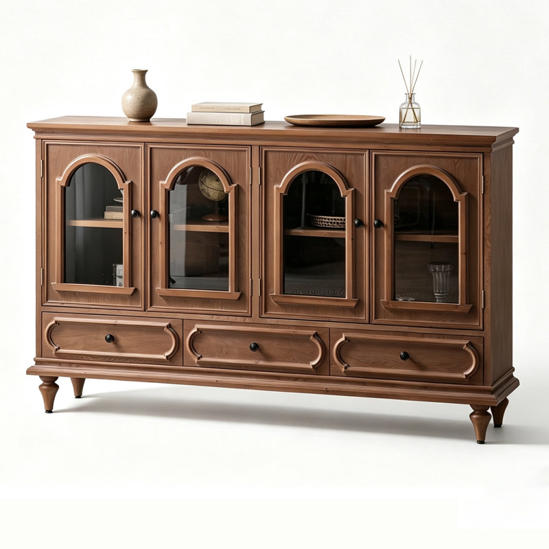 Brown Solid Wood Sideboard