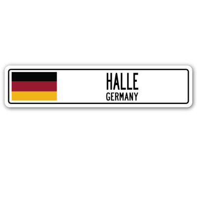 Panneau de signalisation en aluminium Halle, Allemagne