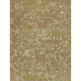 Hand Woven Silk and Wool Floral Area Rug