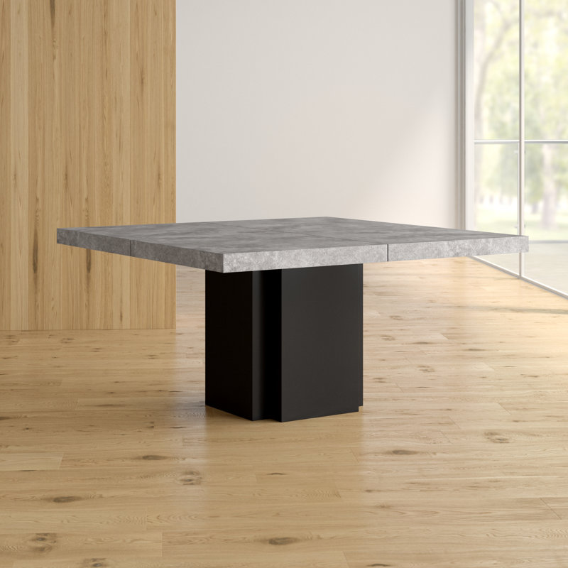 Dion Dining Table, 30" H x 51" W x 51" D, Gray/Black 