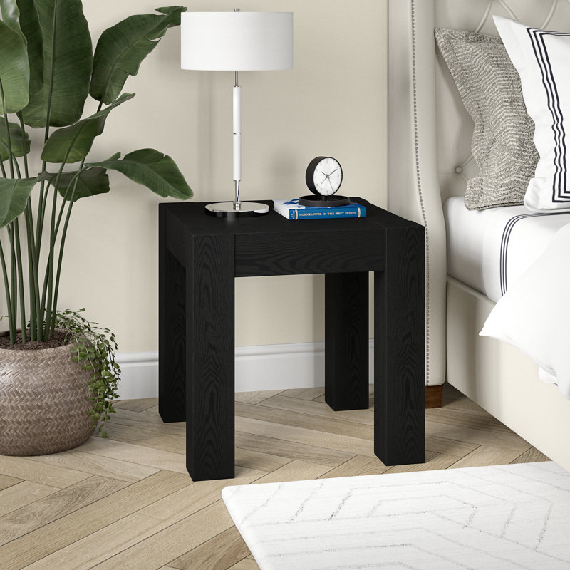 Ashvika End Table, Black Grain