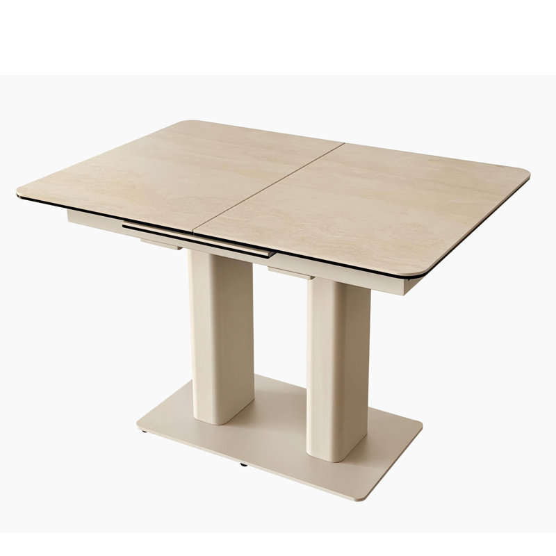 Tables de salle à manger extensibles de 43 à 59 po pour 4 à 6 personnes - Table de salle à manger rectangulaire en pierre frittée