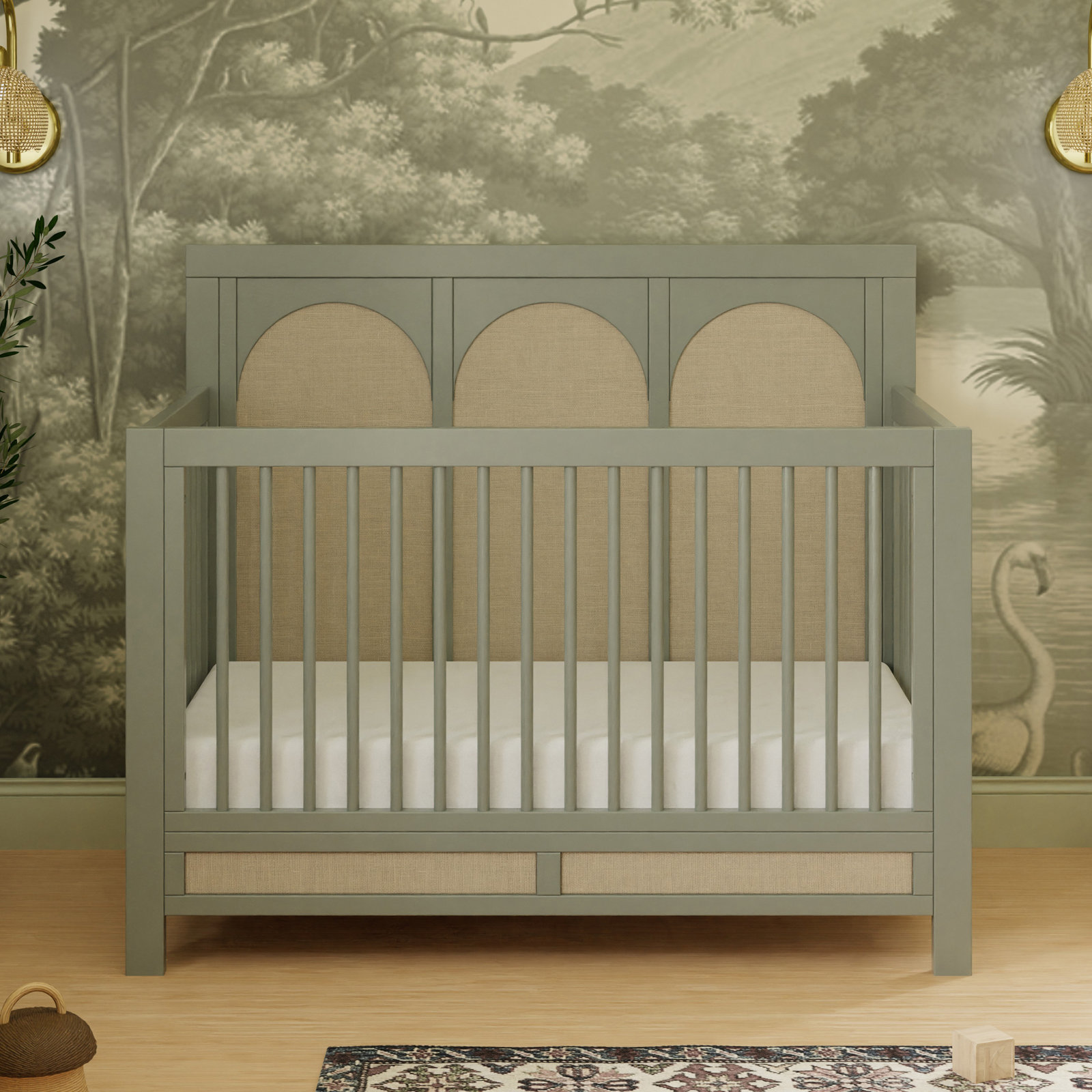 Eloise 4-in-1 Convertible Crib, French Sage/Performance Sand Eco-Weave