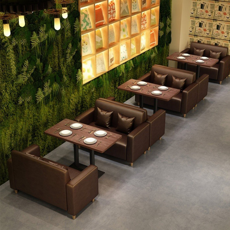 Banc rembourré en similicuir Vintage, Café