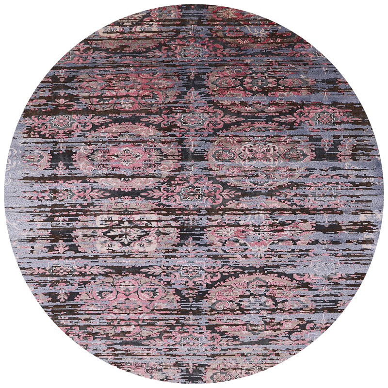 Geometric Indoor Rug, Round 4'