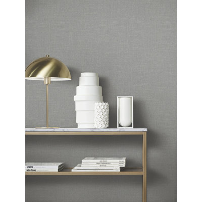 Highland Tweed Dark Grey Faux Fabric Wallpaper