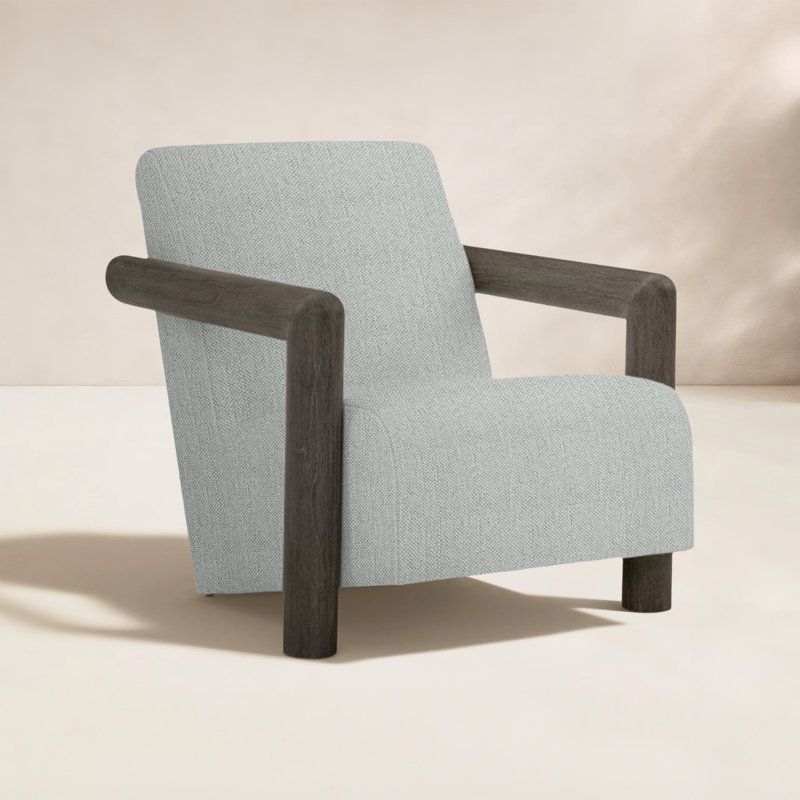 Mara Patio Chair with Cushions, Light Grey Linen, Smoked Truffle