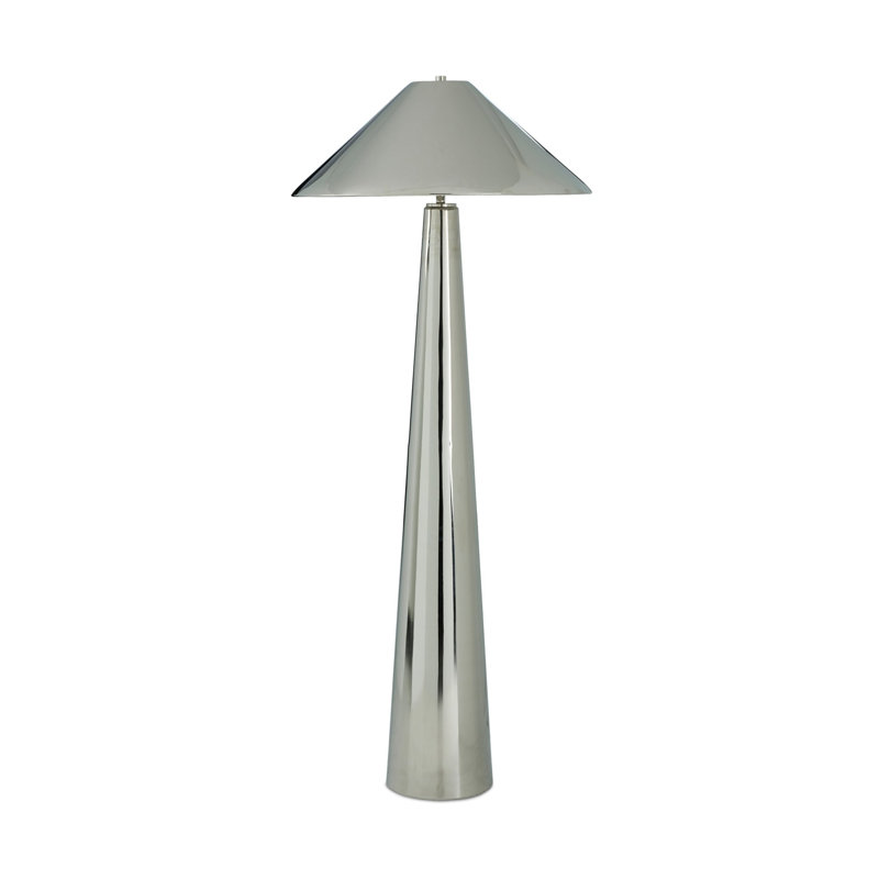 Romani Floor Lamp, Steel, Nickel, Nickel