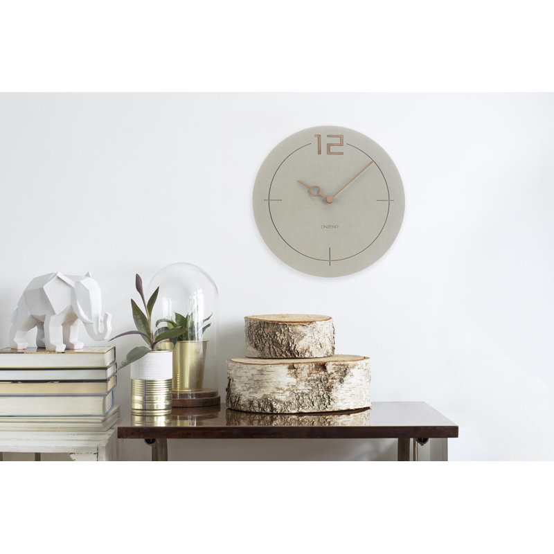 Wood Wall Clock, Grey
