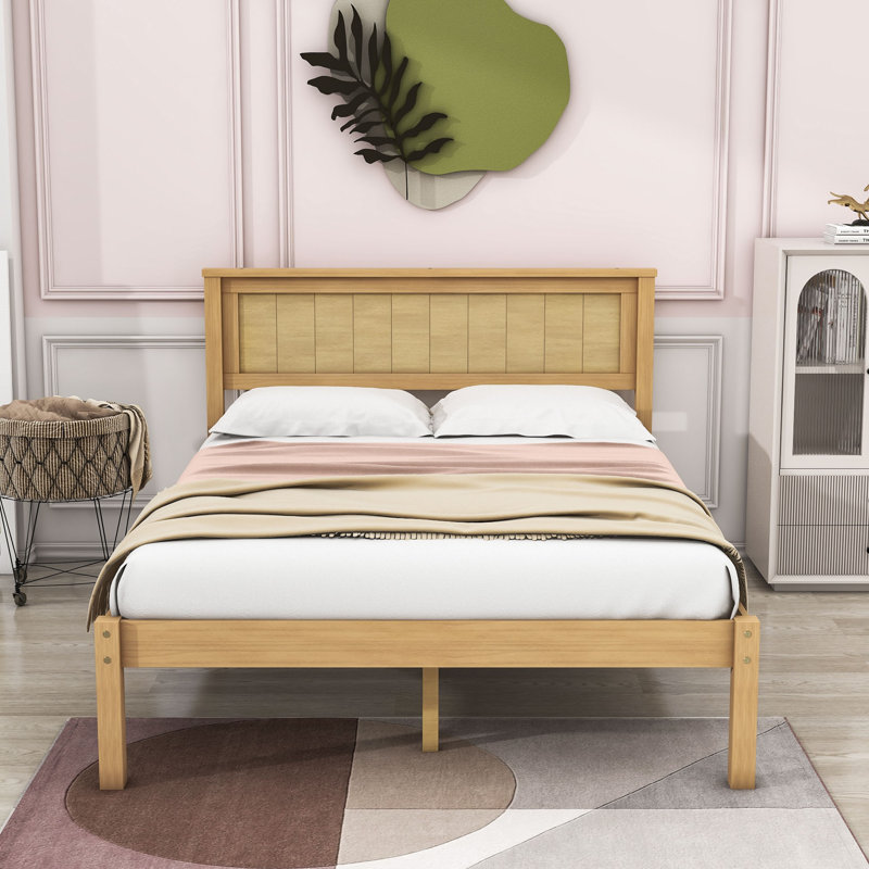 Citarelli Wood Platform Bed with Headboard, Full