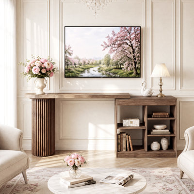 Meuble télé 95 po avec rangement ouvert
