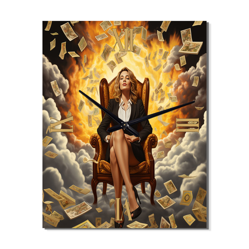 Billionaire Mindset Business Woman Abundance II - Horloge murale, Petit