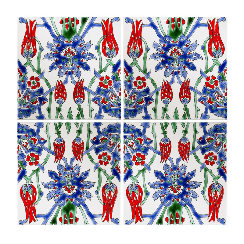 Mediterranean 8'' x 8'' Hand Painted Ceramic Decorative Mural