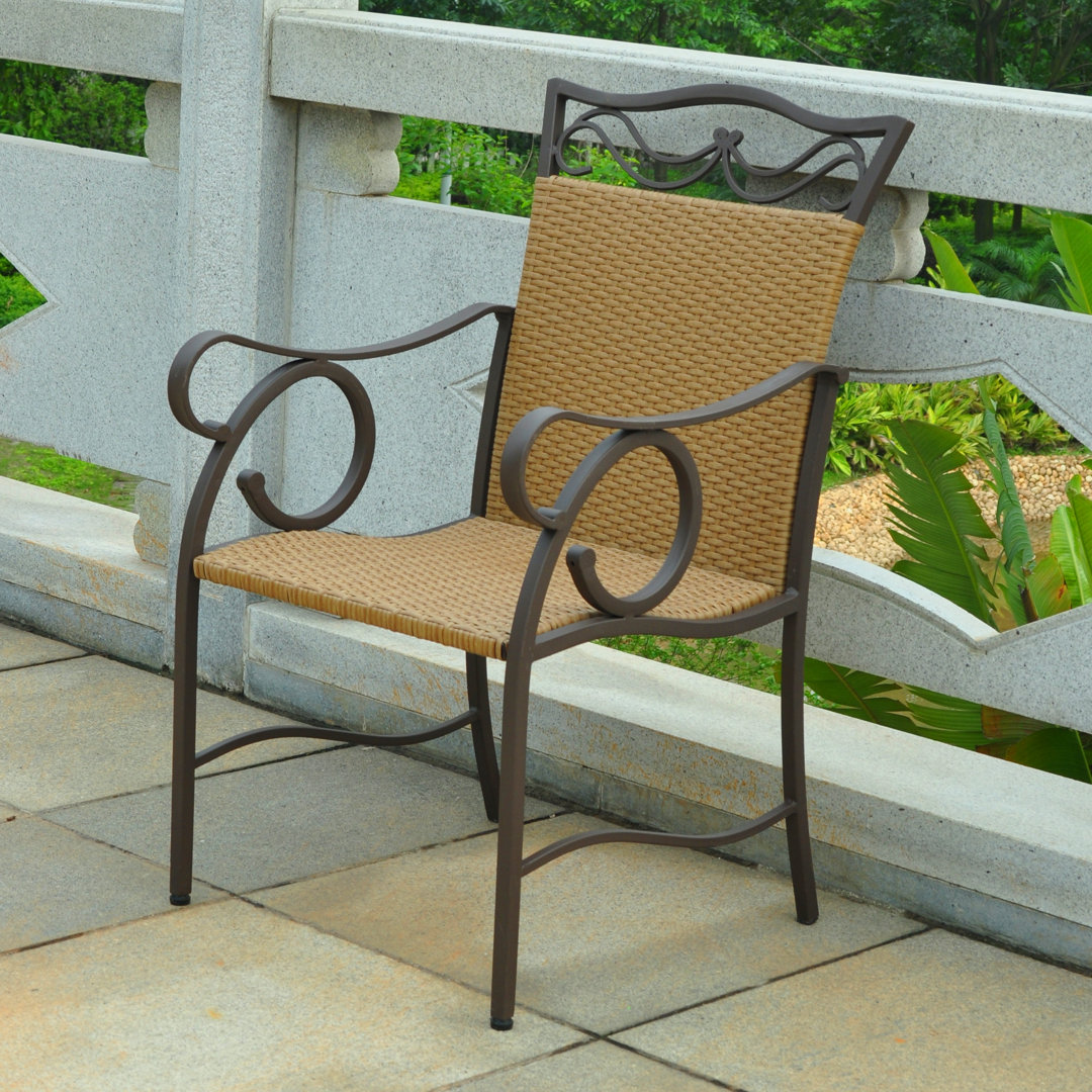 Saleh Wicker Resin Patio Chair (Set of 2) Fleur De Lis Living