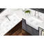 Évier en céramique blanc à tablier frontal, double cuve encastrée, grand teint, 33 po x 18 po x 10 po, 93 lb, fond délavé, 18 po x 10 po x 33 po