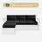 7-pcs Patio Cushion Cover Replacements – 4" Thick Water-repellent For 4-seat Sectional Sofa-211940389