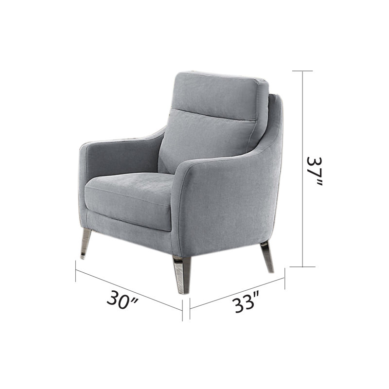 Chaise # 5725 gris Diana, Velvet argent