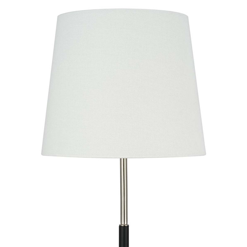 Ensemble de lampes de table / sur pied 3 pièces Catalina, abat-jour blanc nickel semi-lustré au fini noir lustré