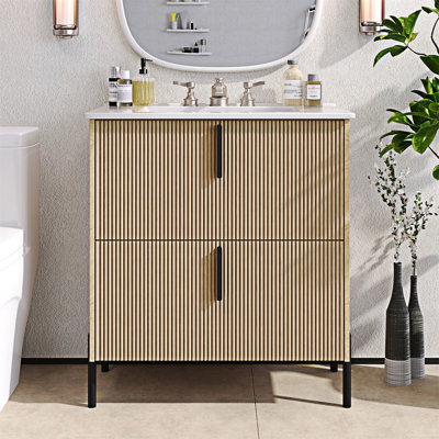 Meuble-lavabo avec lavabo et tiroirs en céramique