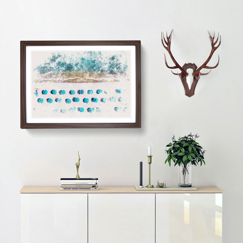 On the Beach - Framed Print, Walnut Framed, 24cm H x 33cm W x 2cm D
