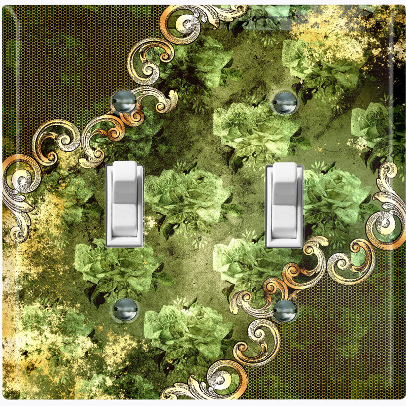 Patterned 2 - Gang Toggle Light Switch Standard Wall Plate