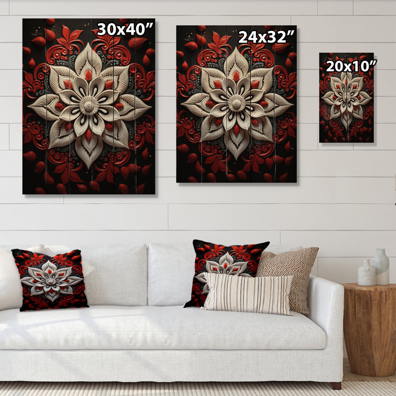 Hindoui Divine Rangoli sur bois, H 20 po x l 10 po x P 0,78 po