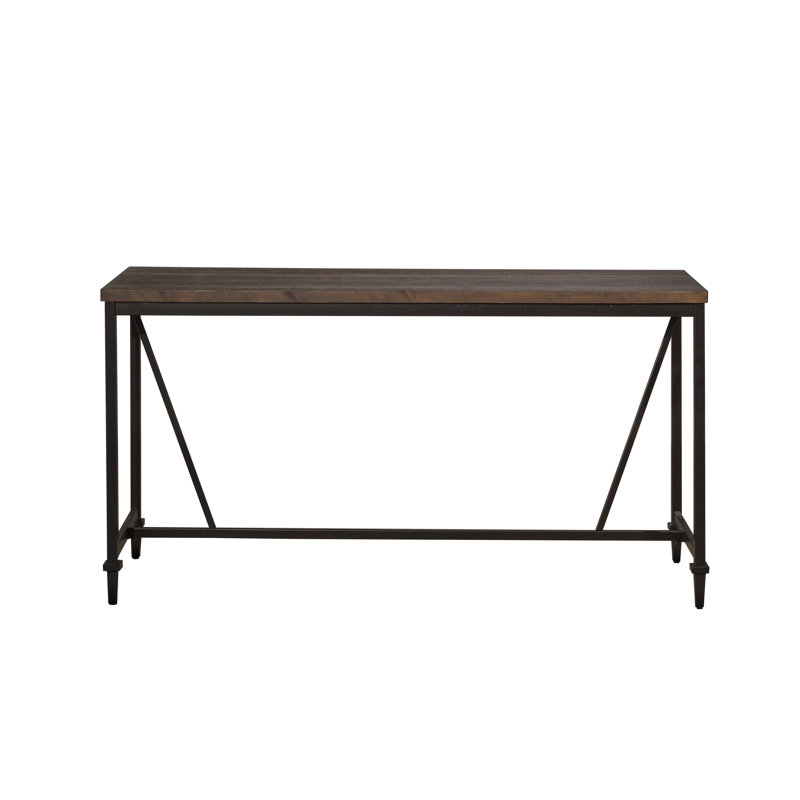 Caren Walnut Solid Wood Top Metal Base Dining Table