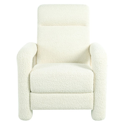 31.25" Push Back Recliner Armchair Upholstered Recliner Chair Single Sofa With Adjustable Backrest For Living Room, Beige