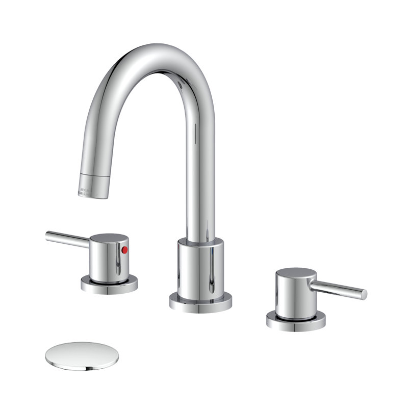 3-Hole Bathroom Faucet with 360° Swivel Spout, Ceramic Cartridge & Lead-Free Certifications - Adjustable Mounting, Dual Handle for Sink/Bathtub (CP/BN/B9/BG)
