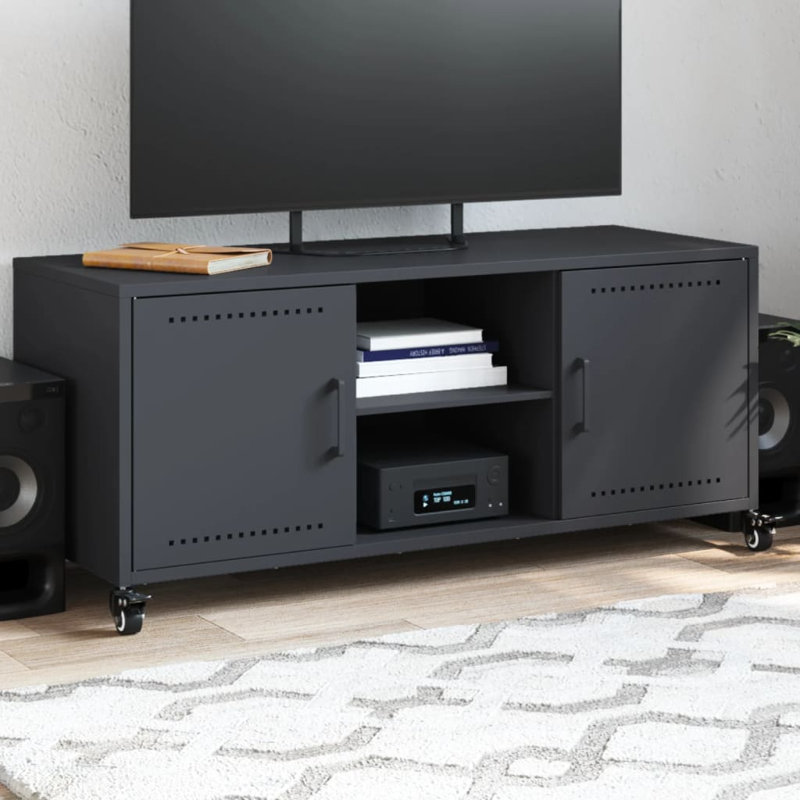 Aranwen Unfinished TV Stand for TVs up to 24", Anthracite