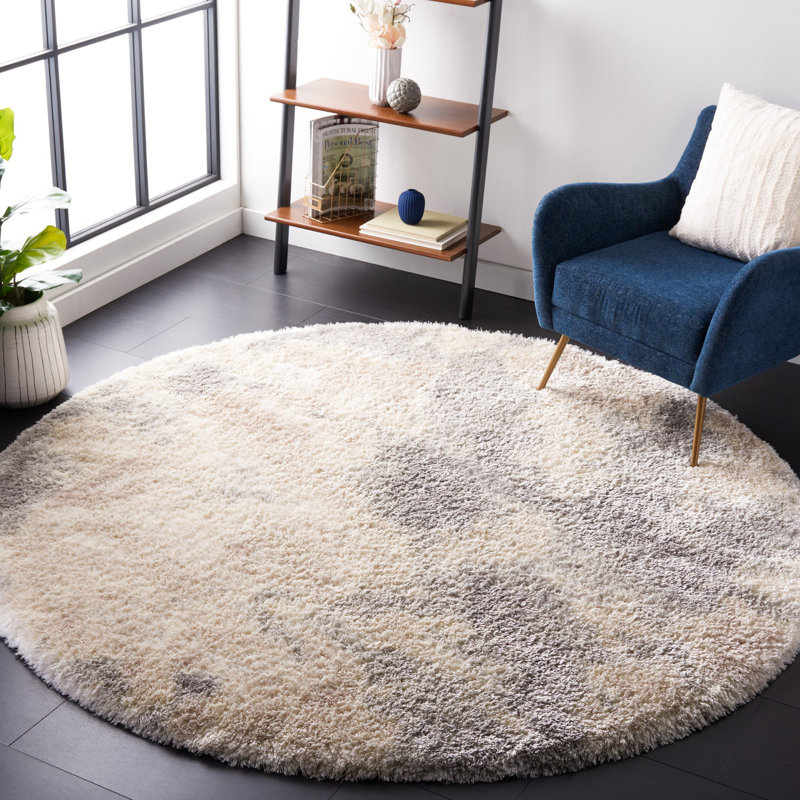 Cloud Shag Performance Abstract Rug, Round 6'7"