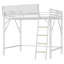 Lit mezzanine double en métal avec échelle et tablettes de rangement, lit mezzanine pour enfants et adolescents, blanc-1256676670-1256676640