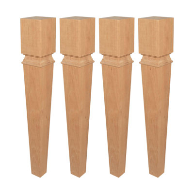 35-1/2In H X 5In W Solid Hardwood Island Leg (4 Pack)