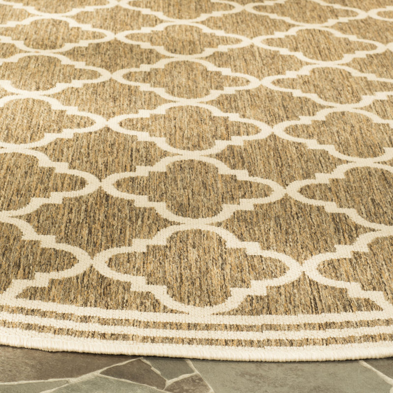 Adler Performance Geometric Indoor/Outdoor Area Rug, Round 4'
