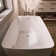 Solid Surface Bathtub Compact 47" Mini-seat Freestanding Bathtub With Ergonomic Backrest Design