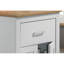 Table polyvalente 47 po, chêne et blanc, armoire de rangement et tiroir, petite table de salle à manger 2 places avec armoire à tiroirs, siège