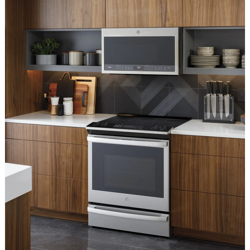 GE Profile Smart Appliances 30" 5.3 cu.ft. Slide-in Electric Range, Stainless Steel