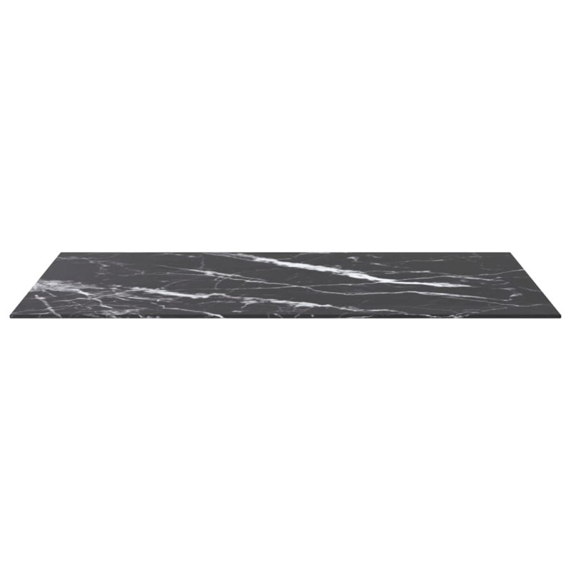 vidaXL Table Top Side Coffee Table Replacement Board Tabletop Tempered Glass, Black, 100cm W x 62cm L x 0.8cm D