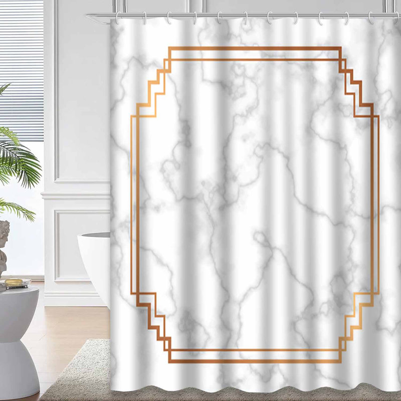Rideau de douche Marble Abstract Anniversary Art, L 72 po x l 84 po