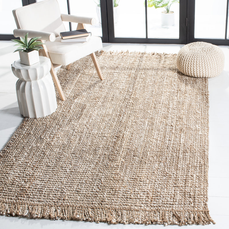 Simra Natural Fiber Hand Woven Jute Rug, Rectangle 4' x 6'