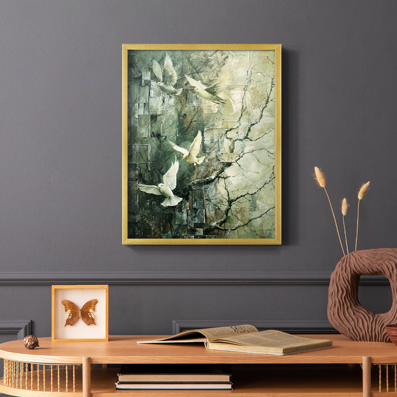 ANIMALS Series XLIV - reproduction encadrée de qualité supérieure - prête à être accrochée - aucun clou requis, Or