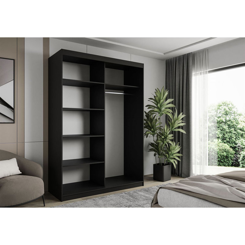 Nytasia 2 Door Manufactured Wood Wardrobe, Black
