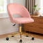 Chaise de meuble-lavabo rembourrée à dossier creux avec siège en métal doré-1602850795-1602850793