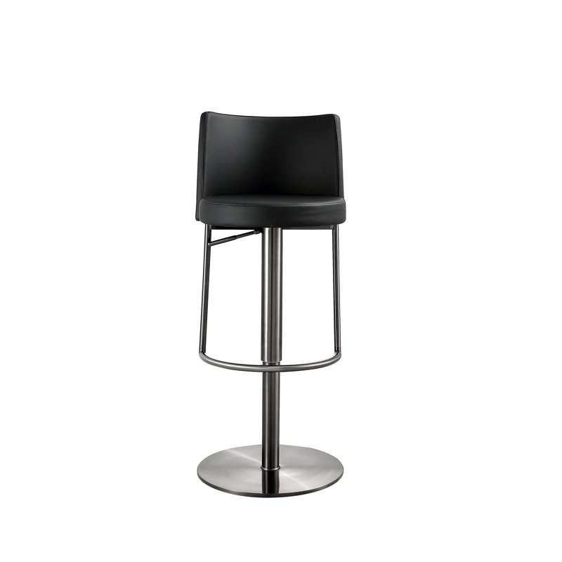Tabouret de bar pivotant à hauteur réglable Gianna, Noir, Ébène