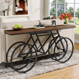 70.9'' Extra Long Console Table with Bicycle Base, Narrow Sofa Table Industrial Entryway Table