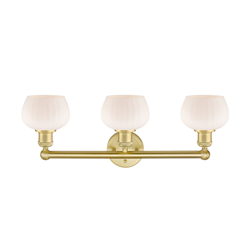 Noille 3 - Light Dimmable Vanity Light, Matte White, Satin Gold
