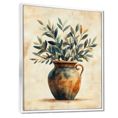 Olive, toile, art mural urne antique, Michelia