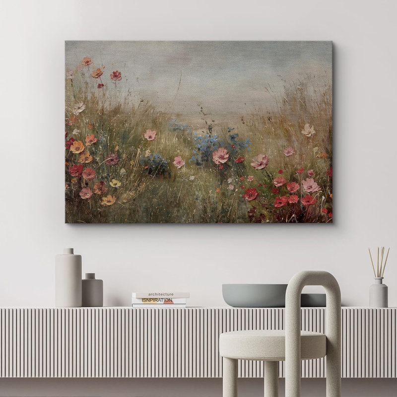 Rustic Countryside " Wildflower Whispers Rustic Countryside Nature Landscape Serene Relax Calm Vintage Bedroom Art "