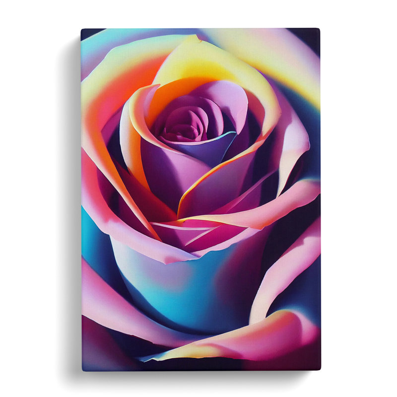 Coatbridge Rose Flower - Wrapped Canvas, 76cm H x 50cm W x 3cm D